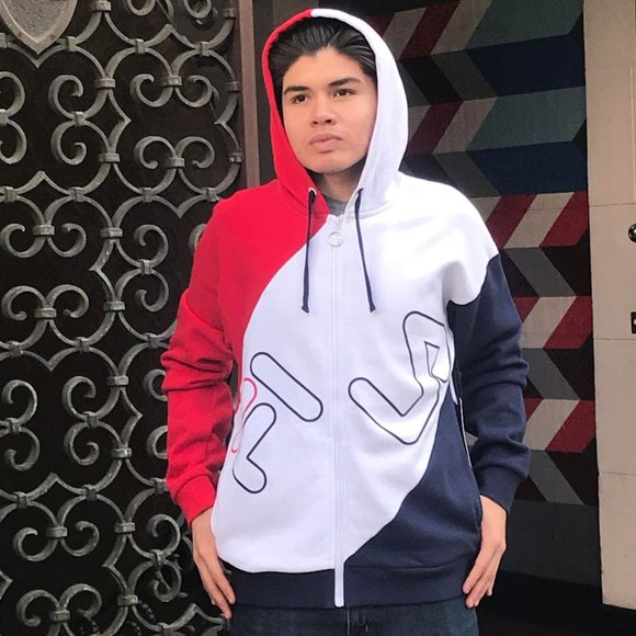 fila navy hooded sweatshirt